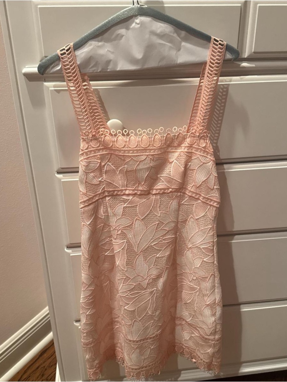 Free People Blush Pink Lace Mini Dress